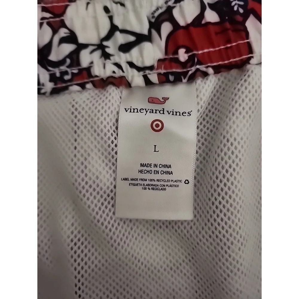 Vineyard Vines Swim Trunks Board Shorts Mens Large Red Whales‎ Beach Hawaiian